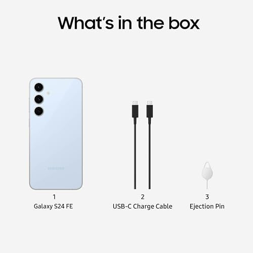 SAMSUNG Galaxy S24 FE AI Phone, 256GB Unlocked Android Smartphone, High-Res 50MP Camera, Long Battery Life, Brighter Display Screen, US Version, 2024, US 1 Yr Manufacturer Warranty, Blue