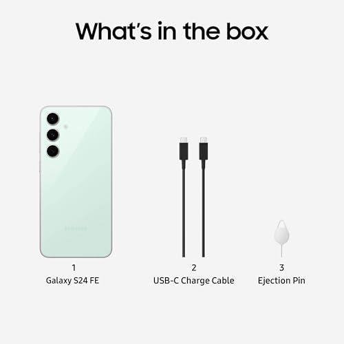 SAMSUNG Galaxy S24 FE AI Phone, 256GB Unlocked Android Smartphone, High-Res 50MP Camera, Long Battery Life, Brighter Display Screen, US Version, 2024, US 1 Yr Manufacturer Warranty, Blue