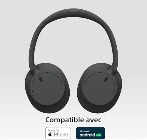 Sony WH-CH720N - Casque Bluetooth sans Fil à réduction de Bruit - Micro intégré - jusqu'à 35 Heures d'autonomie et Charge Rapide - Noir