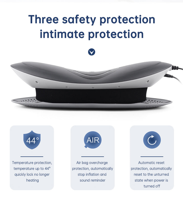 Ceinture Massante Lombaire avec Traction Inflatable – Chauffante, Compression Air pour Dos et Nuque – Soulagement des Douleurs Cervicales et Dorsales**