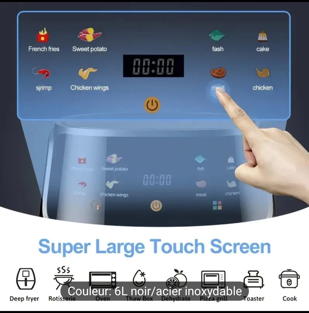 Air Fryer - Friteuse sans Huile 8L à air chaud 6 en 1 grande capacité