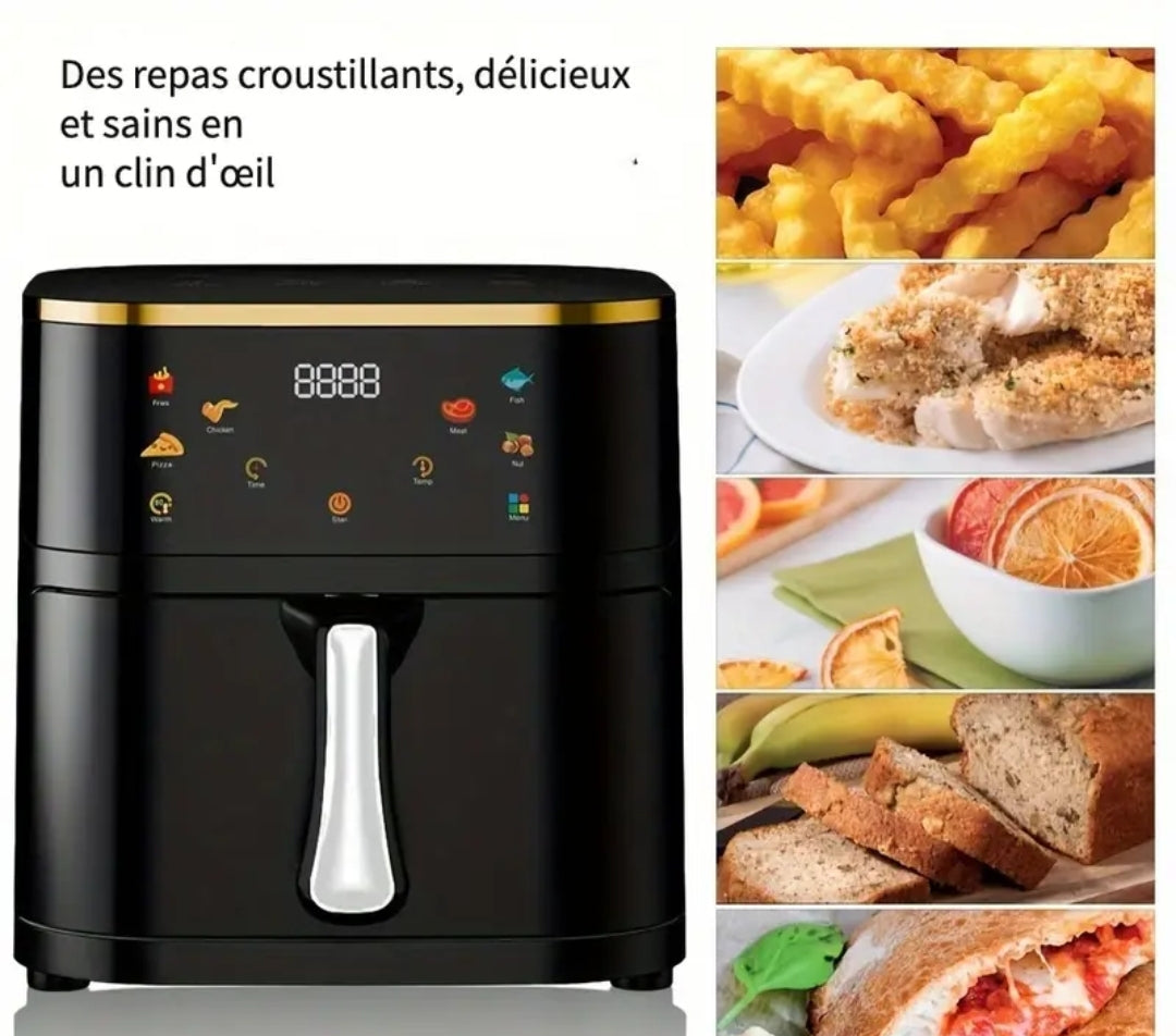 Air Fryer - Friteuse sans Huile 8L à air chaud 6 en 1 grande capacité
