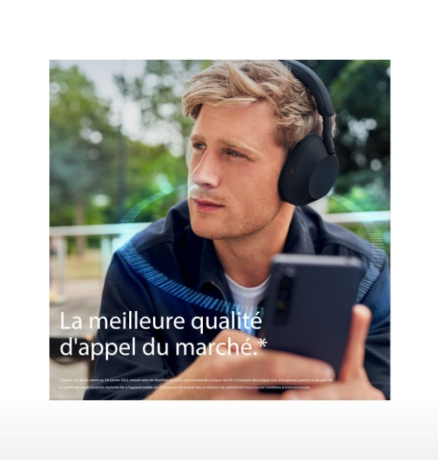 Casque sans fil Sony  WH-1000XM5 à réduction de bruit.