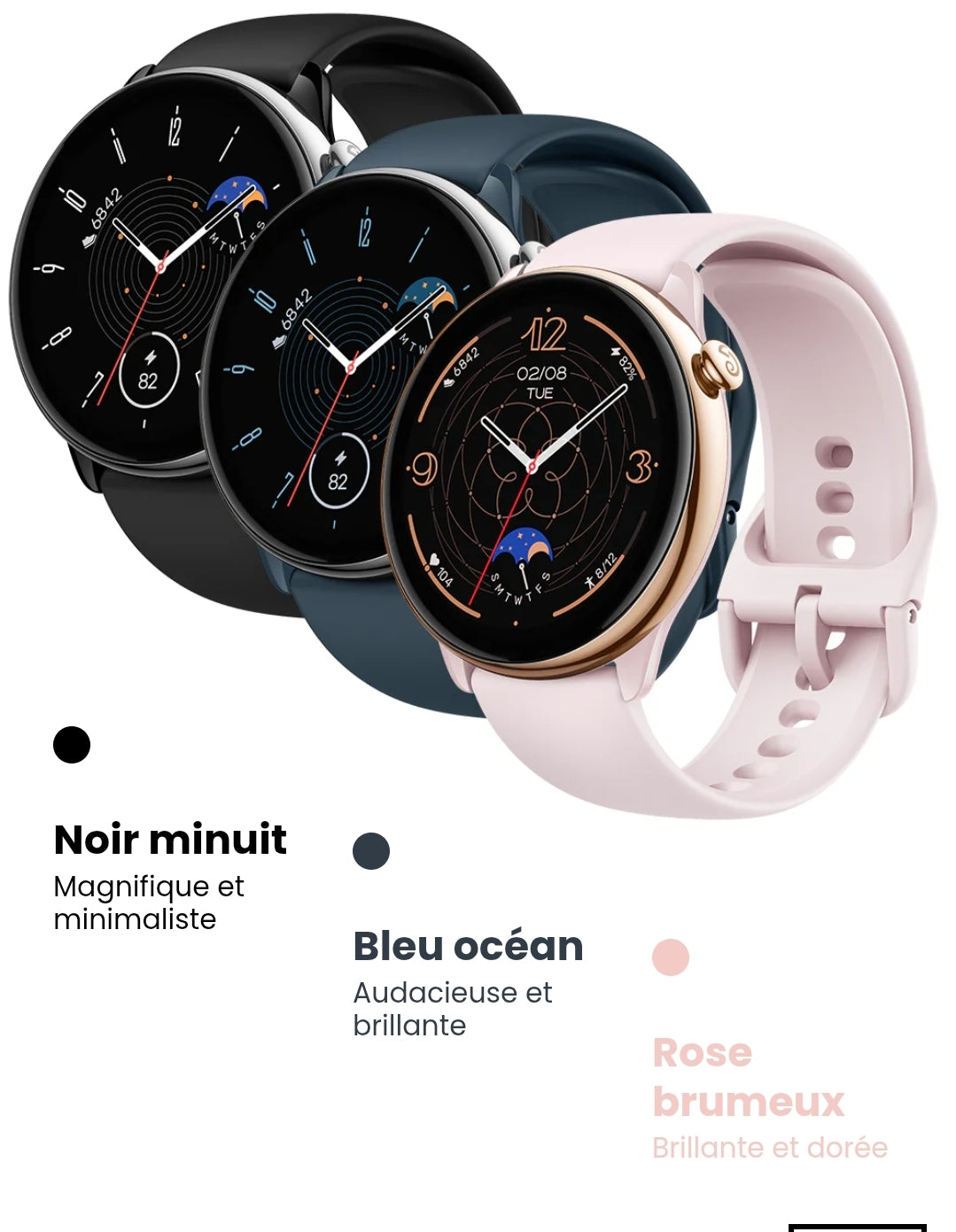 Amazfit GTR Mini, 43 mm, Montre Connectée Femme, 14 Jours d'autonomie, SpO2, Suivi de Sommeil, 120+Modes Sportifs, Montre Connectée Sport GPS, Noir