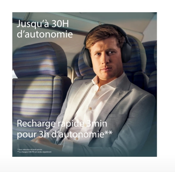 Casque sans fil Sony  WH-1000XM5 à réduction de bruit.