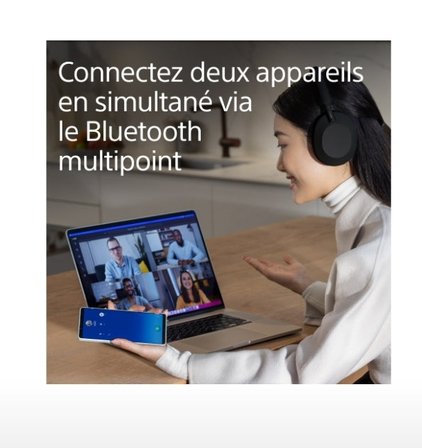 Casque sans fil Sony  WH-1000XM5 à réduction de bruit.